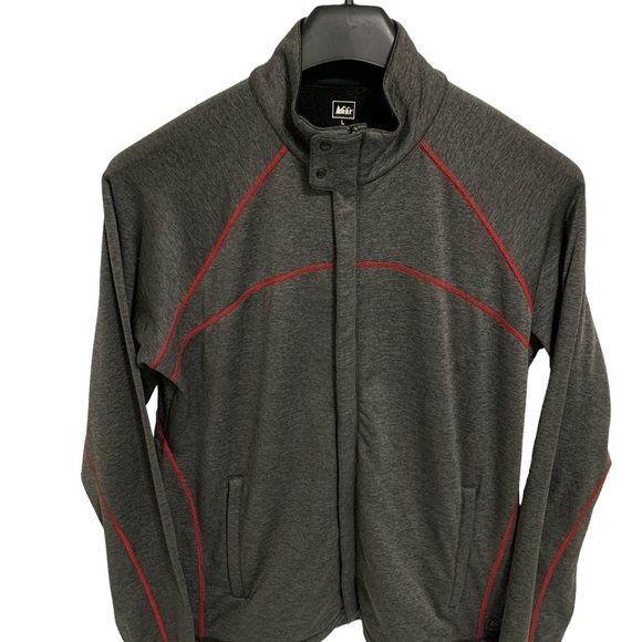 REI Sweatshirt Mens Grey Size Large Lightweight Full Zip Outdoors - Picture 1 of 6